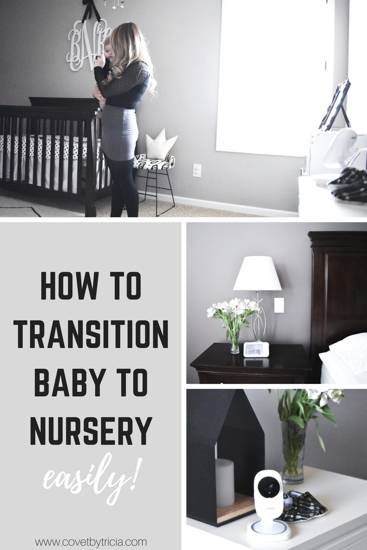 How to Transition Baby to Nursery: It's a big change for everyone when the time has come to get Baby to sleep in his own room! Moving from parents' room to nursery is a big step, and it's important to navigate the transition to crib sleeping carefully. A mom of 2 shares how her family successfully navigated the transitioning Baby to sleeping in nursery with minimal stress! [ad] #MyVTechNursery