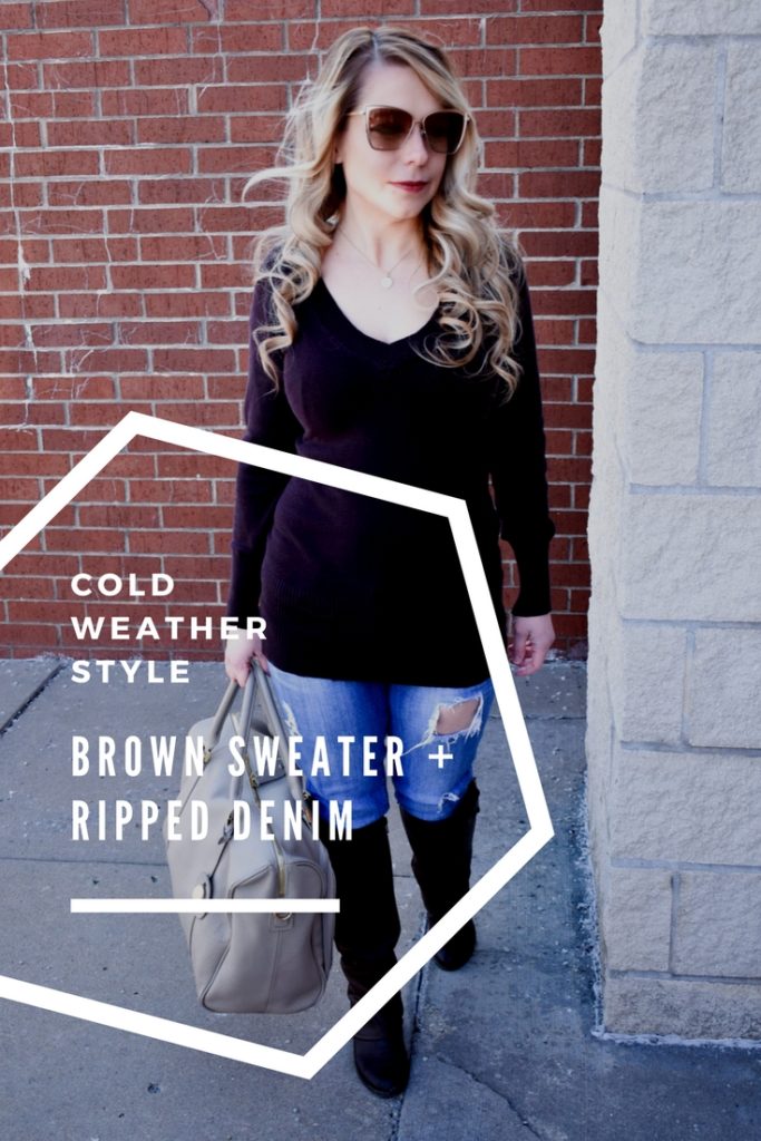 Never-Ending Winter Fashion [Brown Sweater + Ripped Denim] • COVET by ...