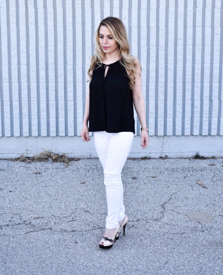 Monochrome Looks for Spring [White Denim + Black Halter] • COVET by tricia