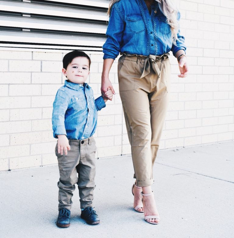 Mommy and Son Matching Outfit Ideas - Chambray Shirt with Khakis ...