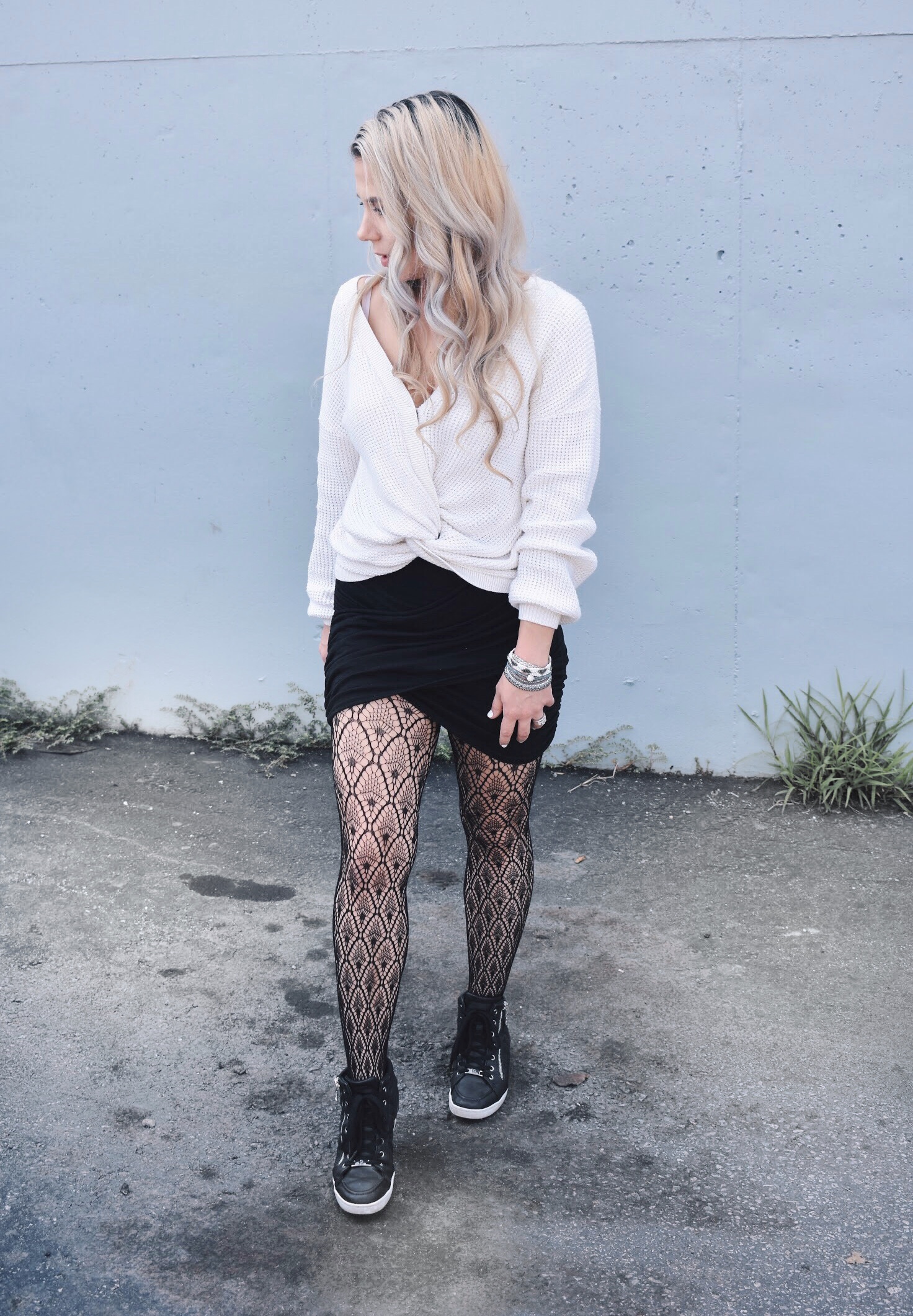 Fishnet Tights Outfit Ideas - Fall Street Style 2018 • COVET by tricia
