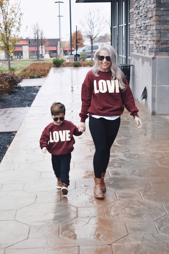 mom and son matching adidas