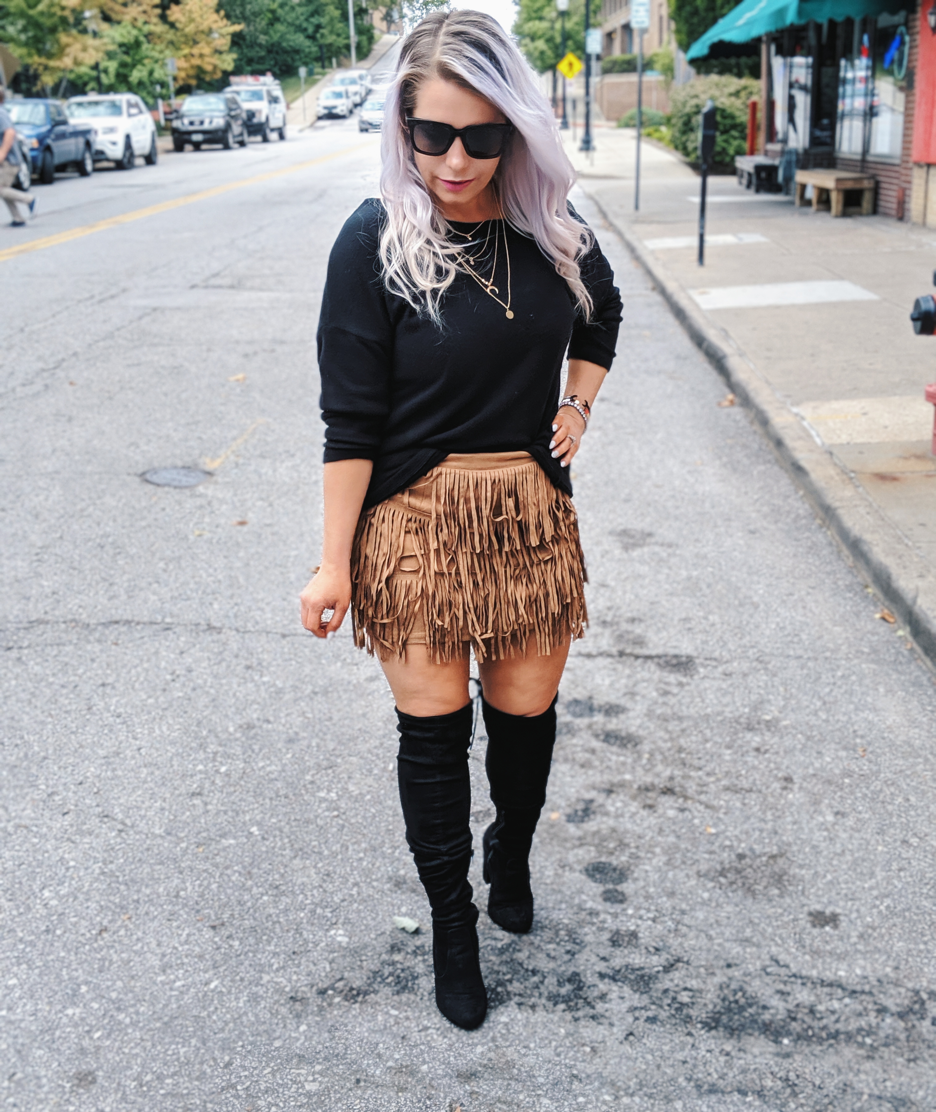 Fringe Skirt Outfit Ideas - Fall Street Style 2019 • COVET by tricia